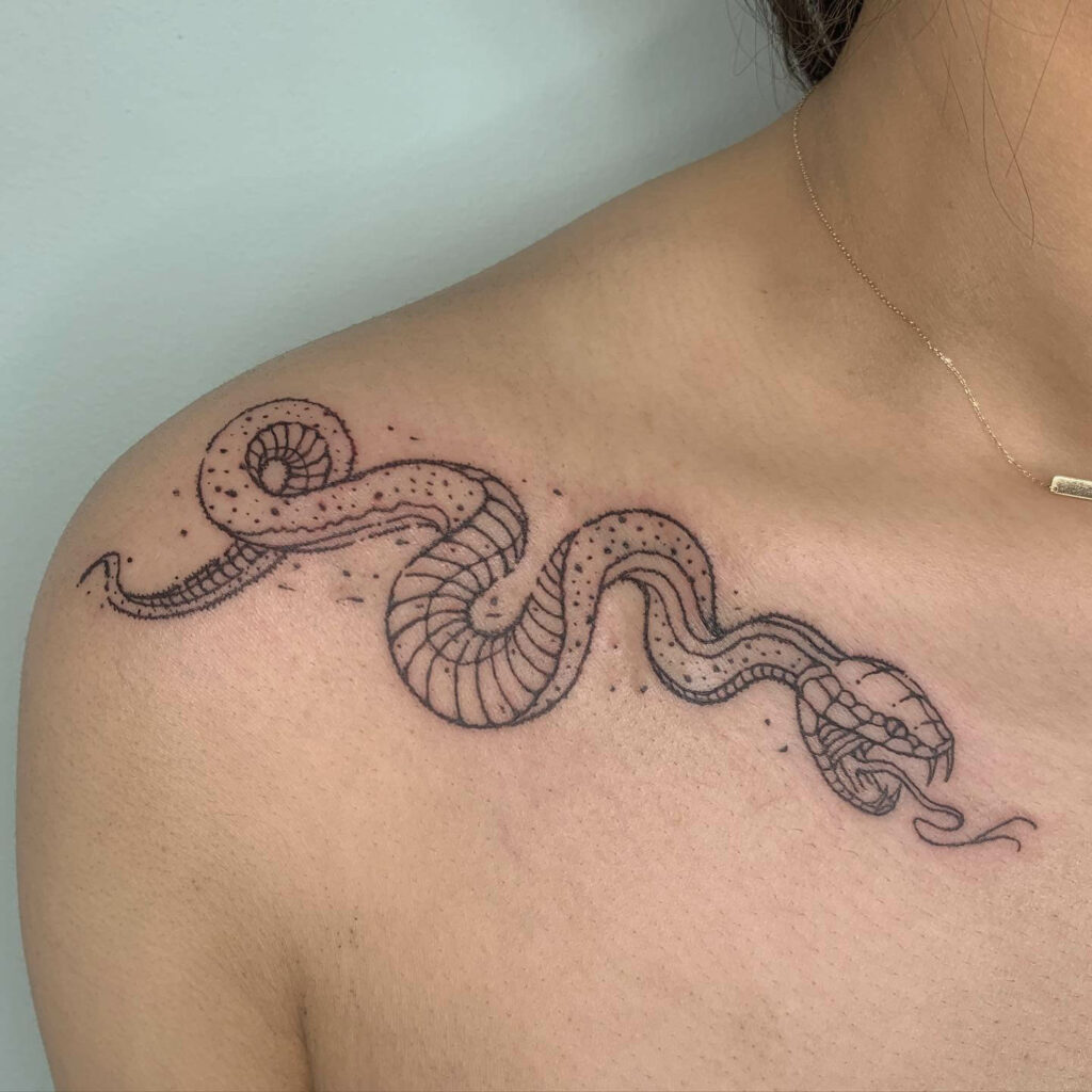 11+ Snake Collarbone Tattoo Ideas That Will Blow Your Mind! alexie