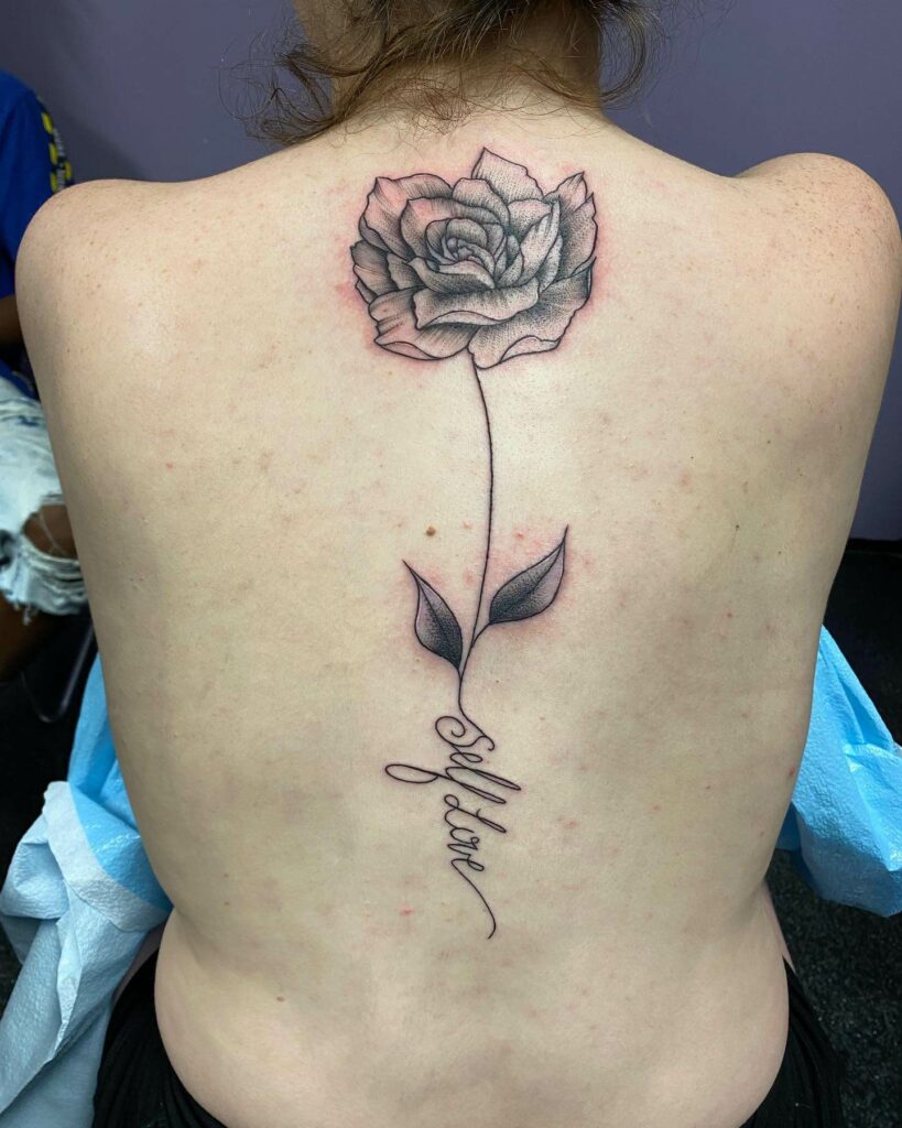 Kianos Rose spine tattoo done by  Totally Inkd Tattoos  Facebook