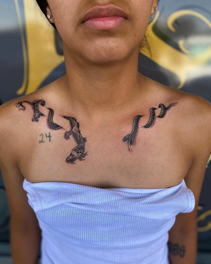 11+ Snake Collarbone Tattoo Ideas That Will Blow Your Mind! - alexie