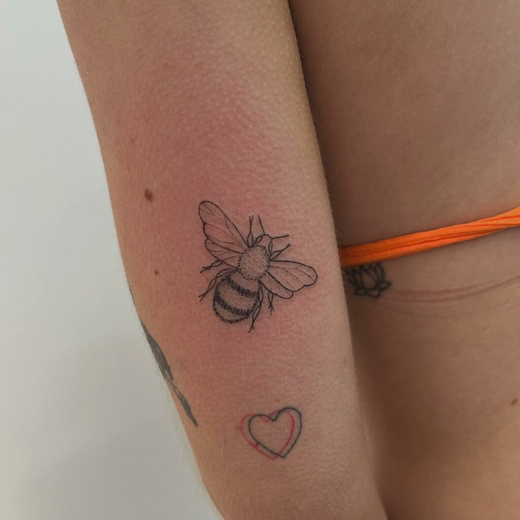 Cute and Perfect Bee Tattoo Design for Girls