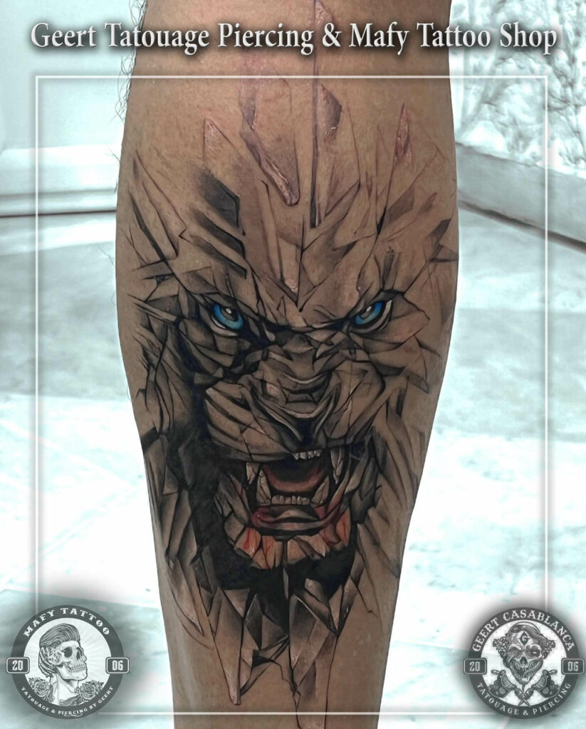 Geometric Lion Tattoo