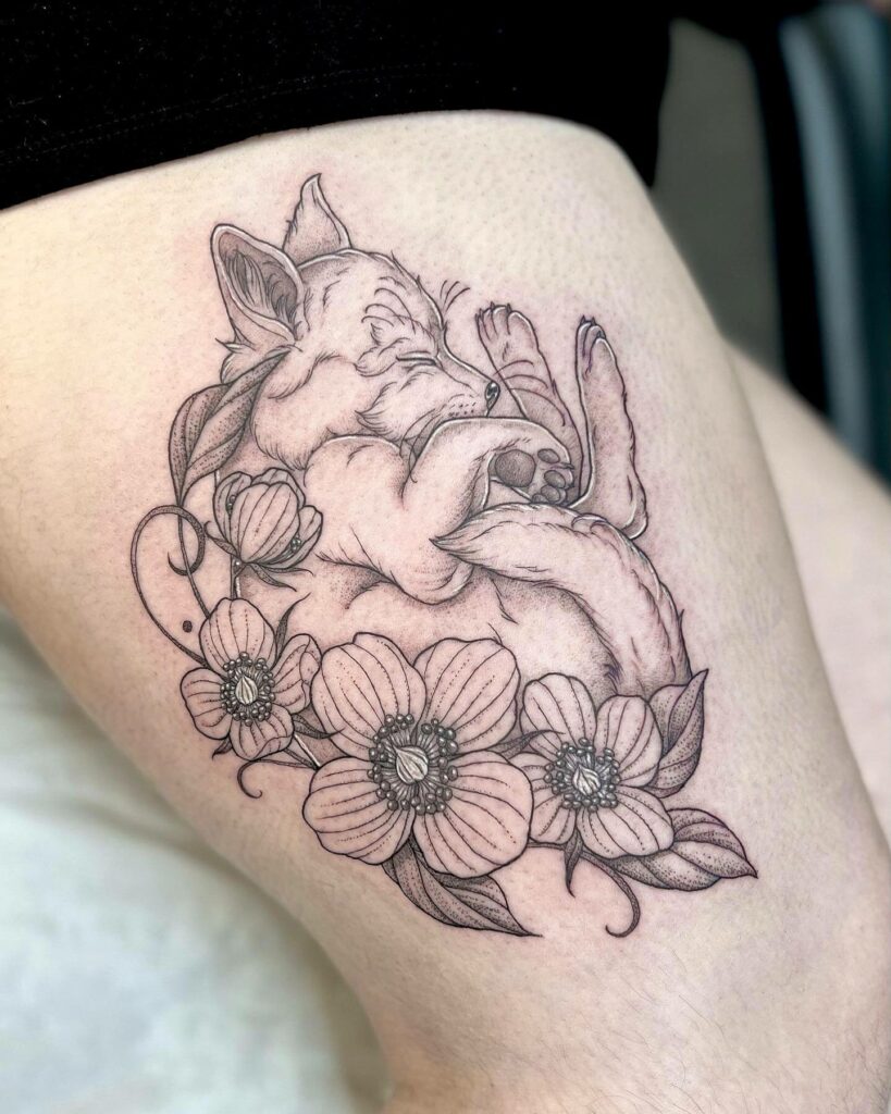 Fox Wildlife Tattoo Sleeve