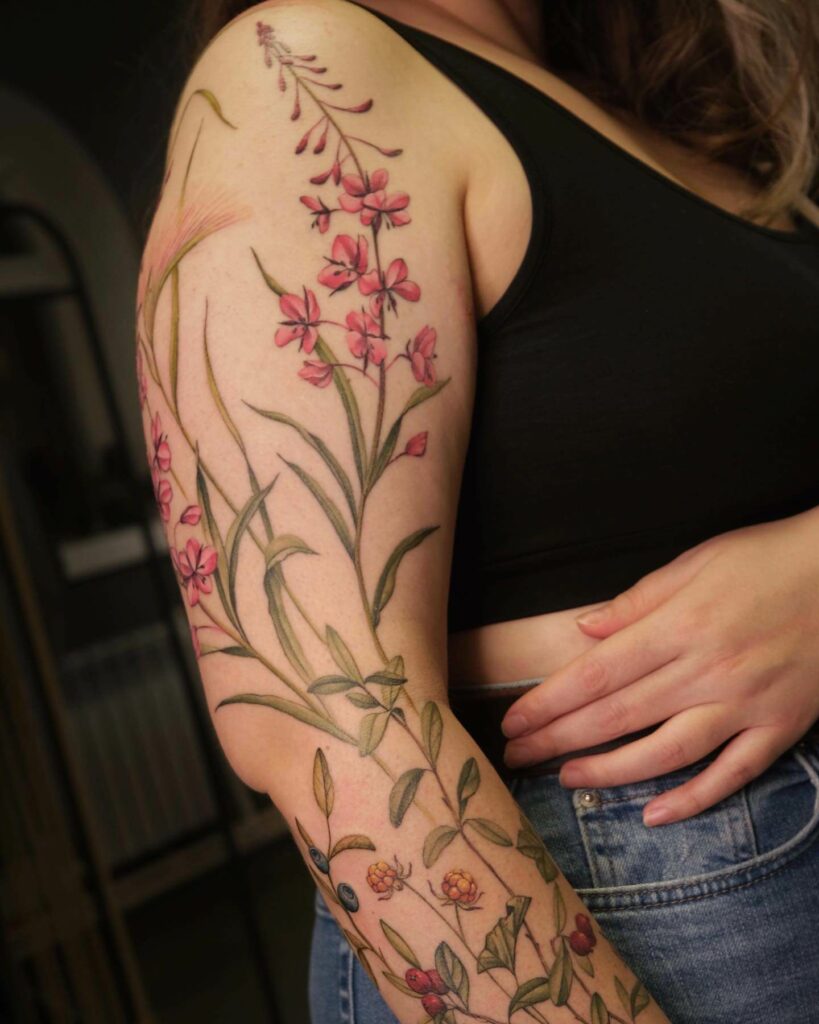 Flowers Arm Small Tattoo Sleeve
