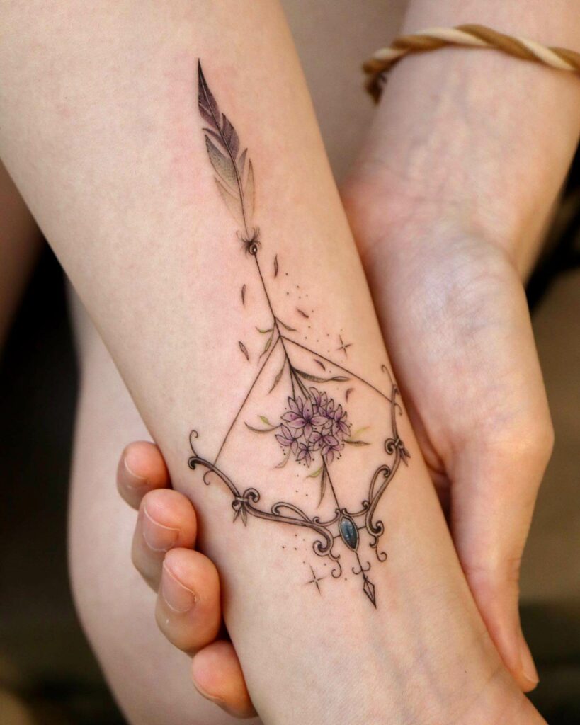Mint Flower Arm Tattoo Sleeve