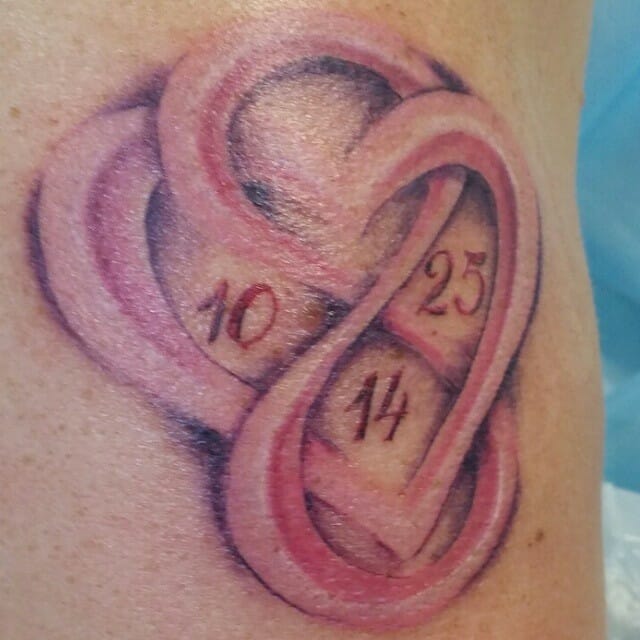 3-D Infinity Tattoo Heart Tattoo With Date
