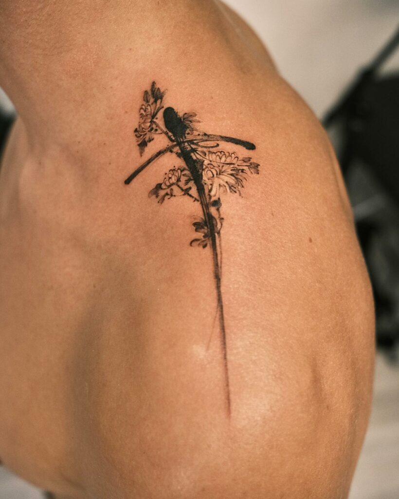 The Abstract Floral Cross Tattoo