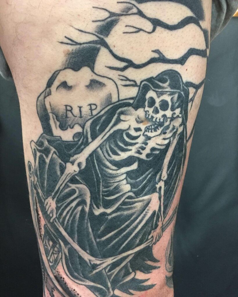 Graveyard Grim Reaper Tattoo