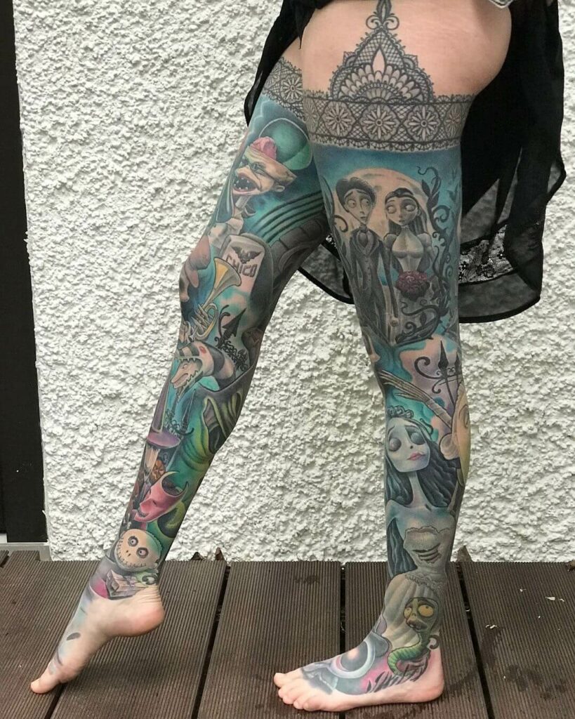 Fantastic Tim Burton Tattoo Sleeve Ideas