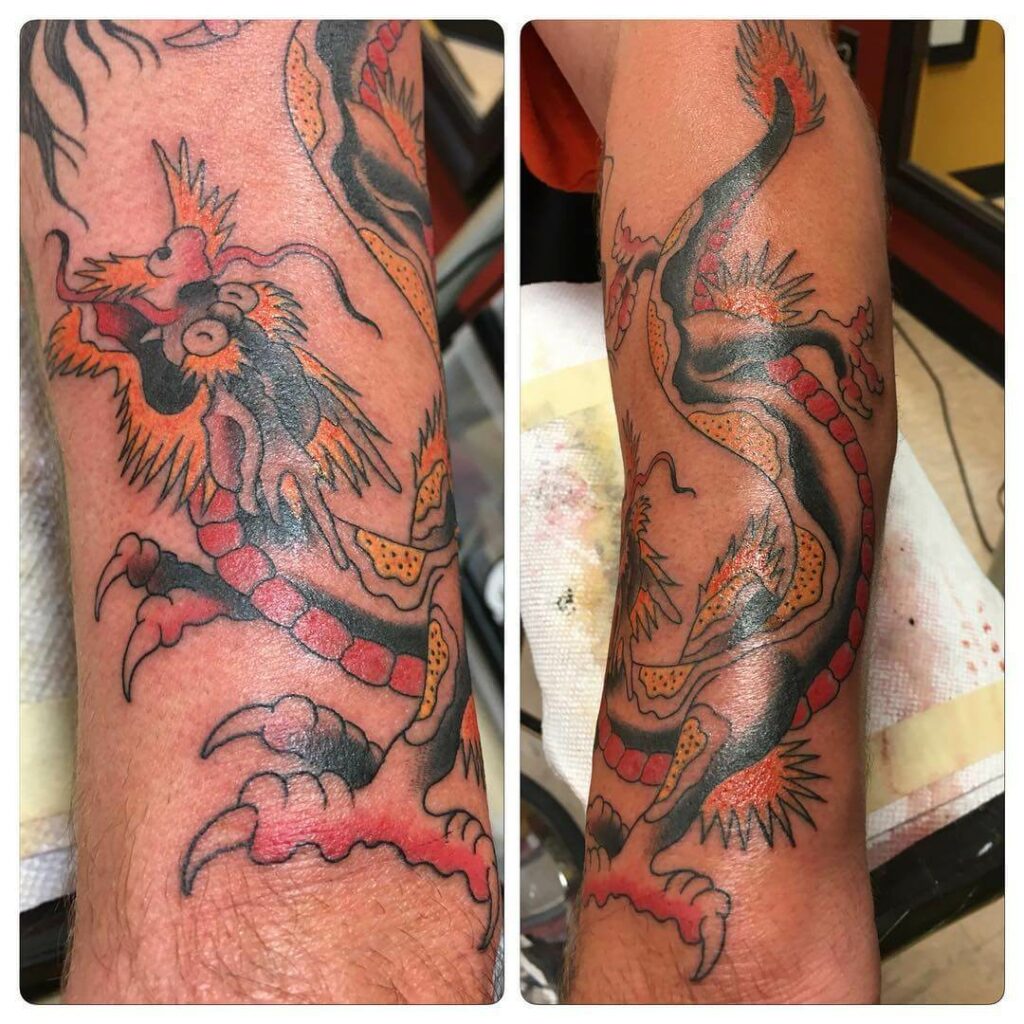 Vintage Dragons Flash Tattoo Ideas