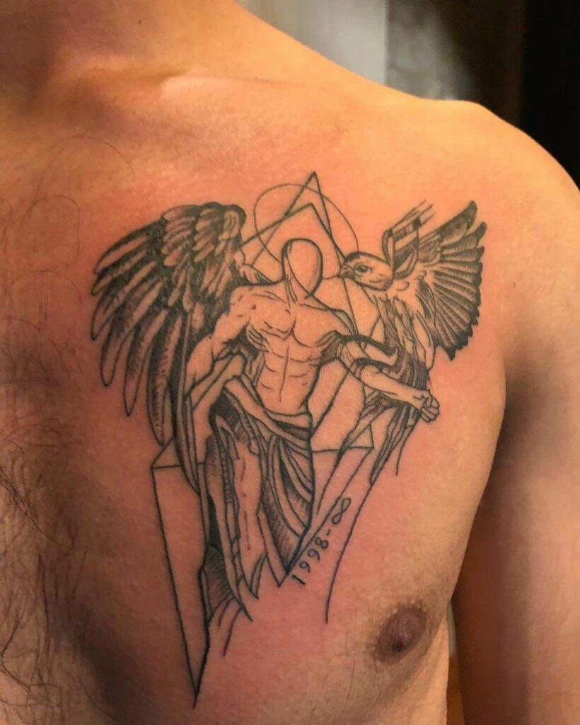 Line art Angel Tattoo by  Street Culture Tattoo  Facebook