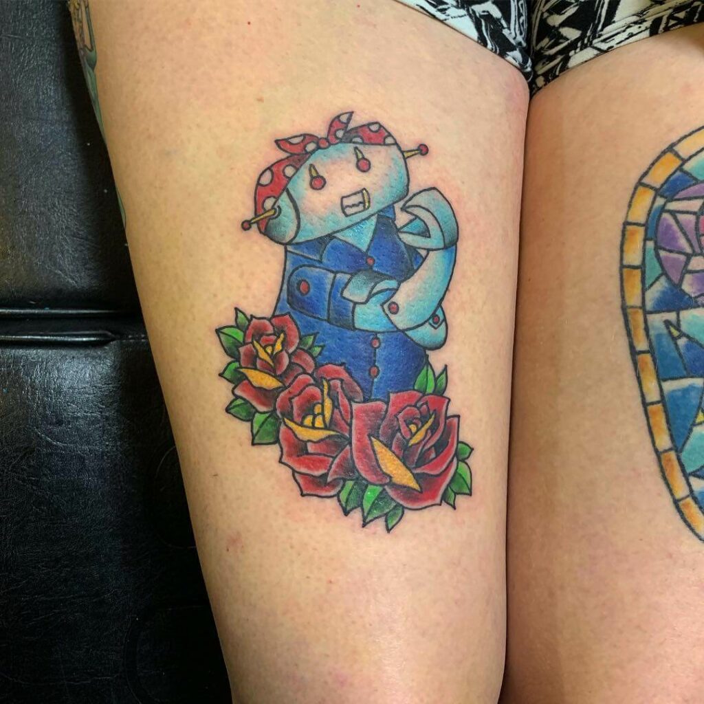 Cute Robotic Rosie Tattoo 404