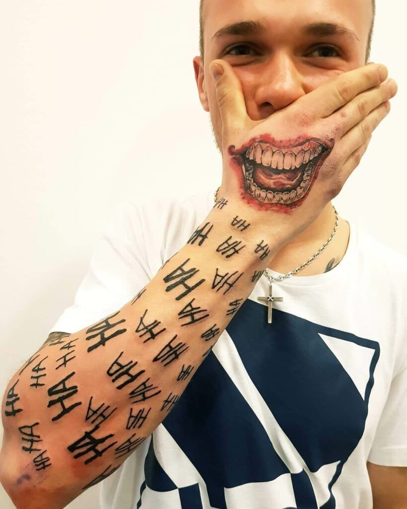 Arm Sleeve Joker Hahaha Tattoo