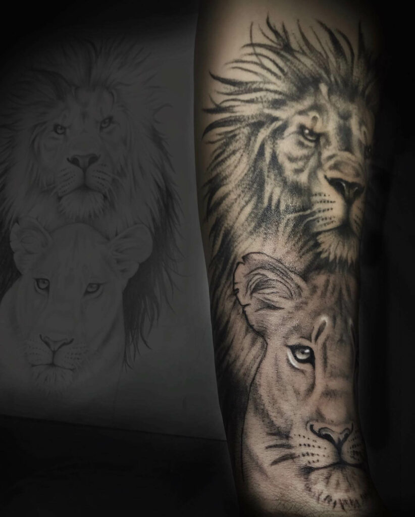 Aggregate 94 about lion and lioness tattoo latest  indaotaonec