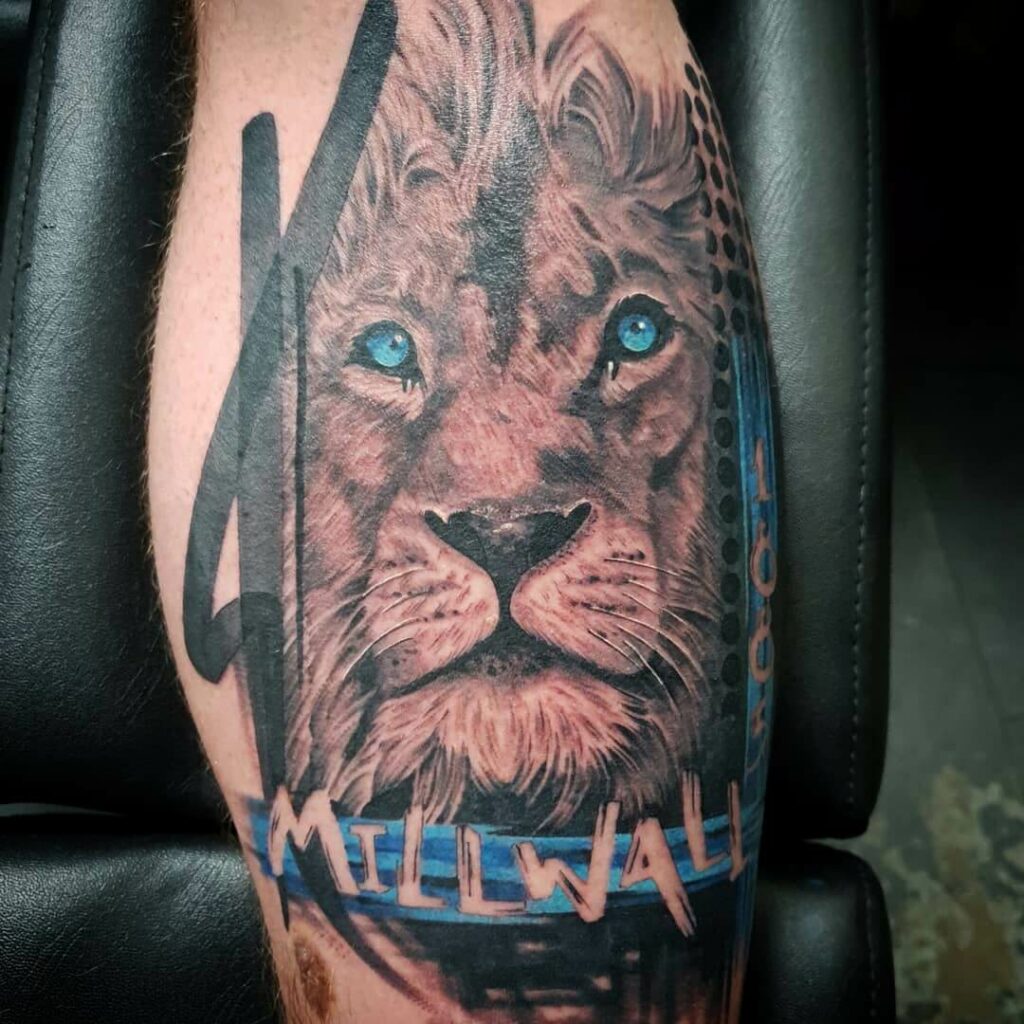 Millwall FC Tattoo With A Bold Lion