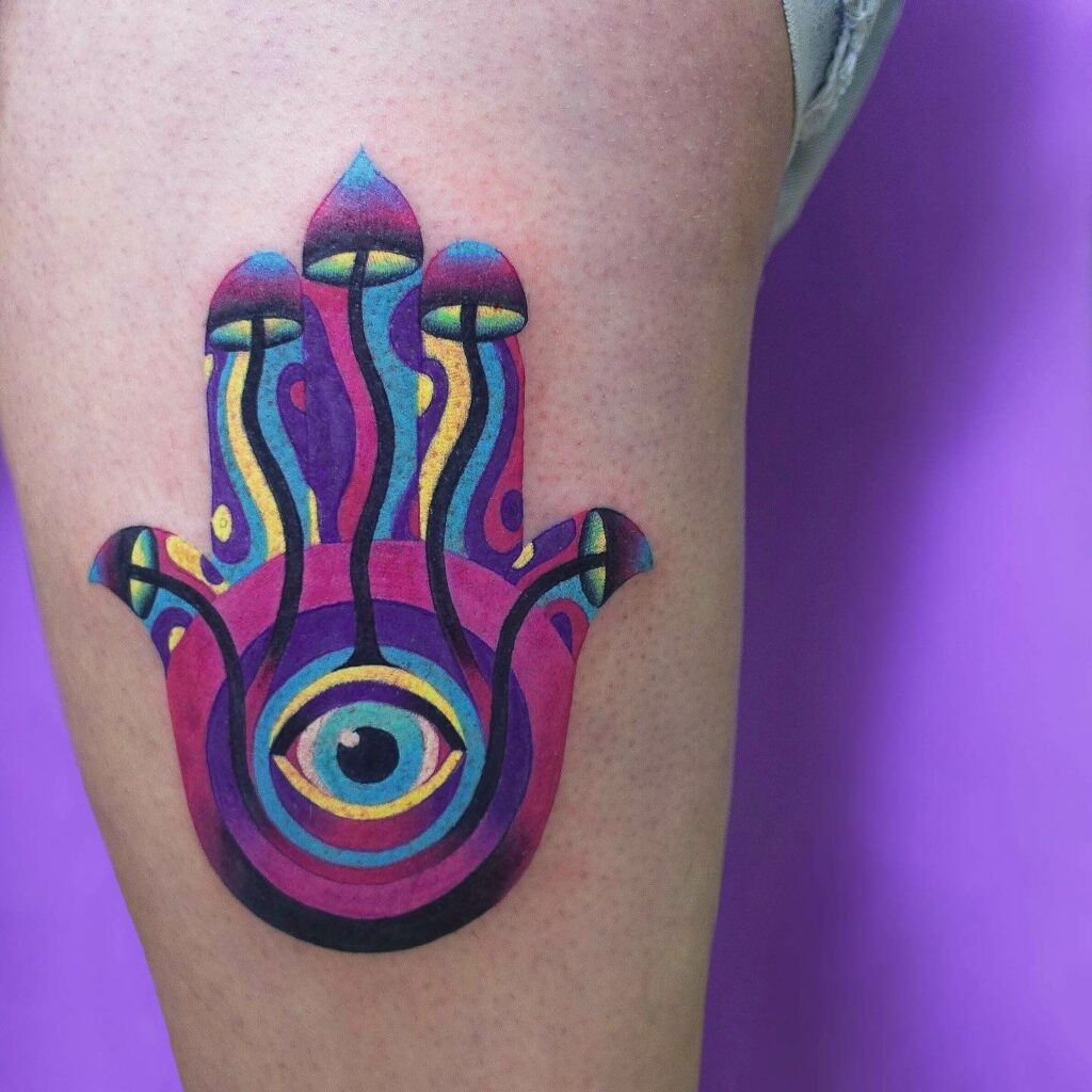 Modern Hamsa Tattoo Design