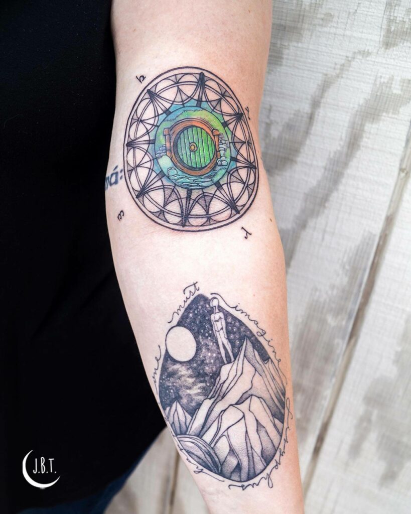 Fantastic Lord Of The Rings Compass Tattoo