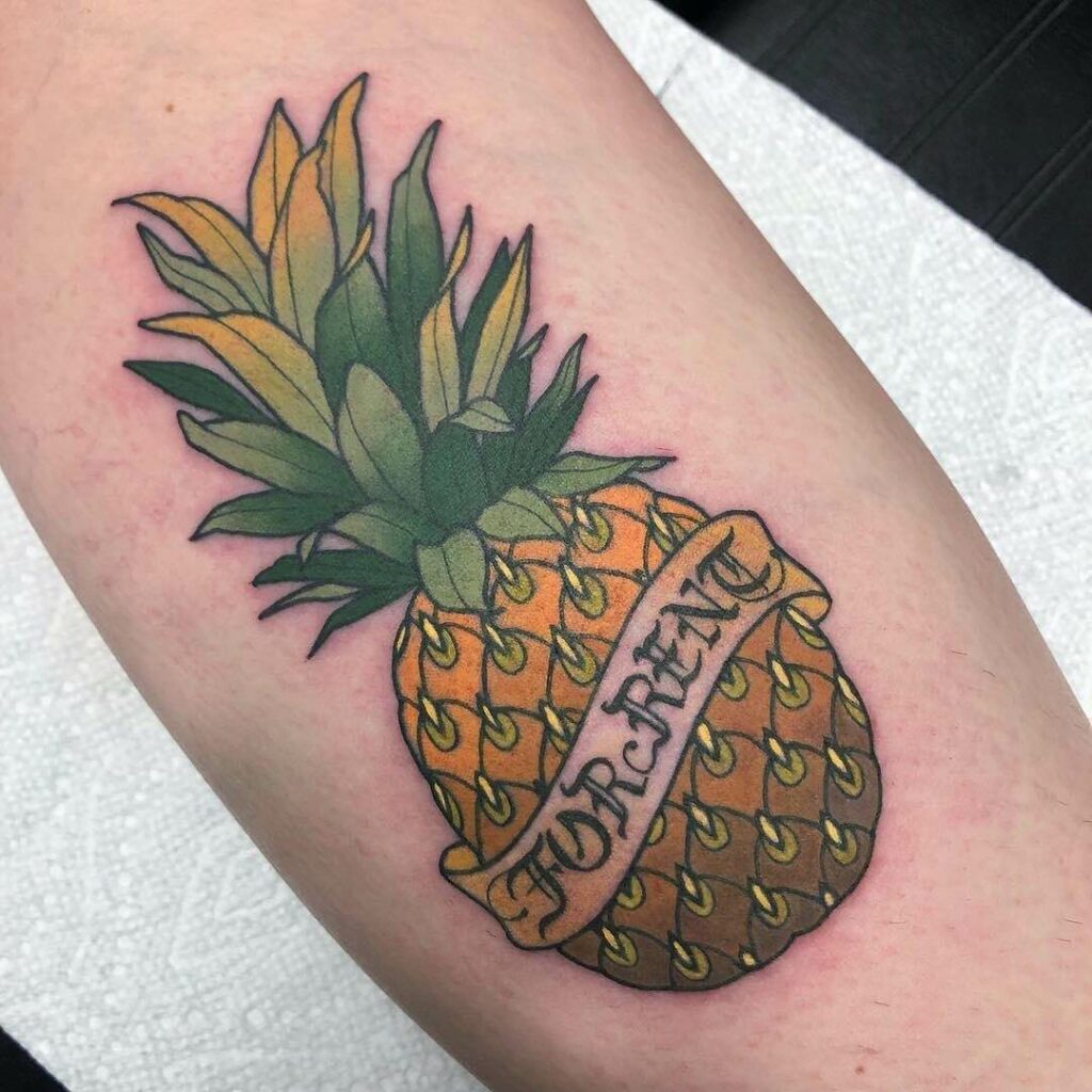 Colorful Pineapple Tattoo