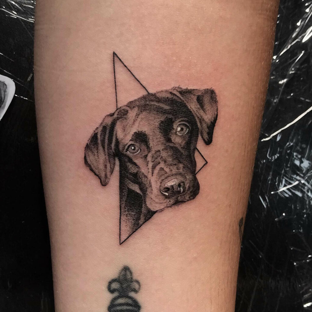 Miniature Black Lab Tattoo