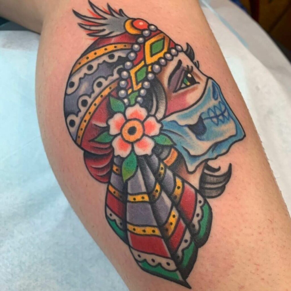 Lady Head Hippie Tattoo