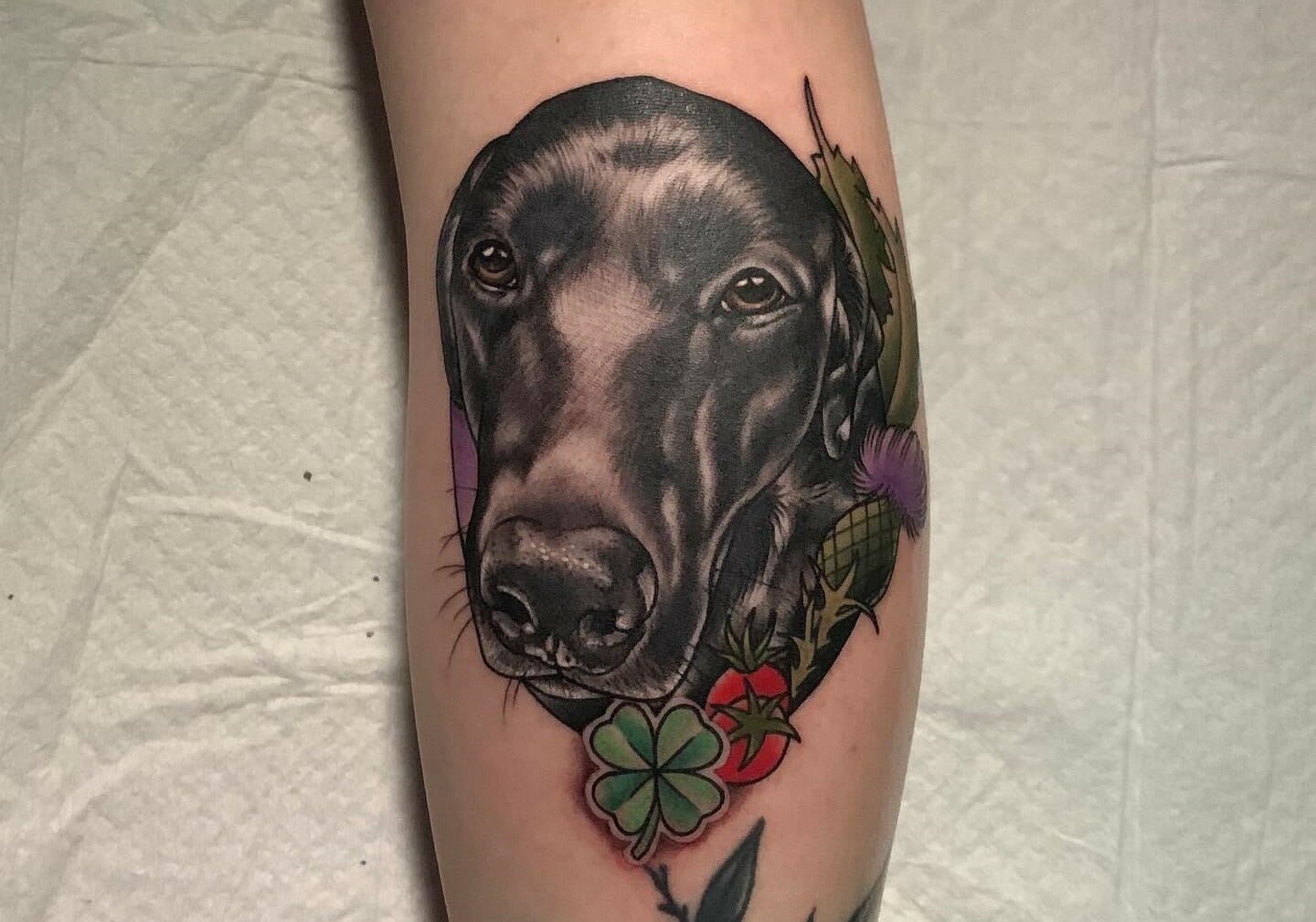 Memorial Pet Portrait by Josh Grable  West Loop Tattoo Collective  Chicago IL  rtattoo