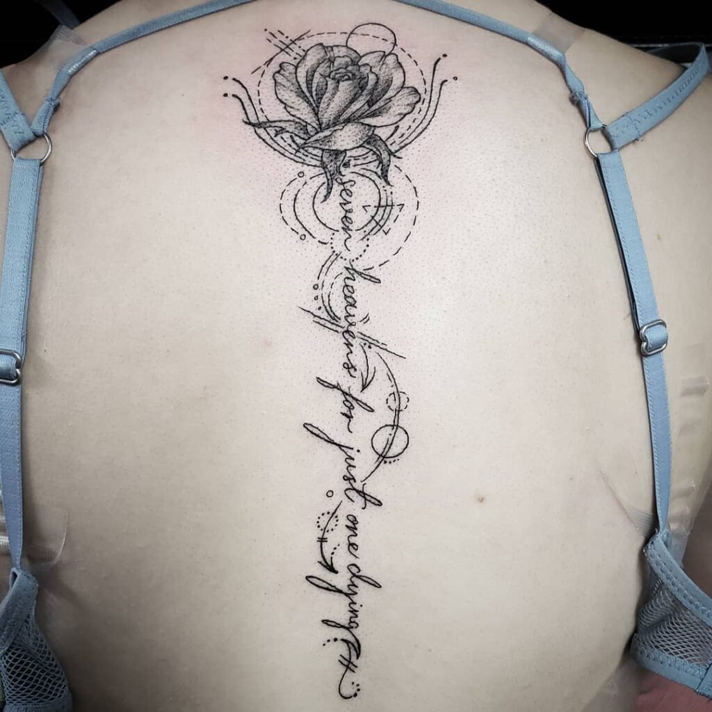 Black Rose Spine Tattoo