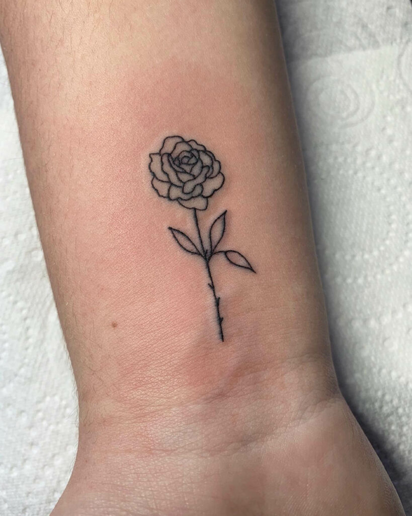 Rose Outline Tattoo