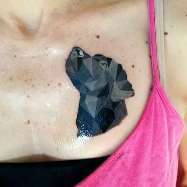 Sweet Lab Tattoo On Chest