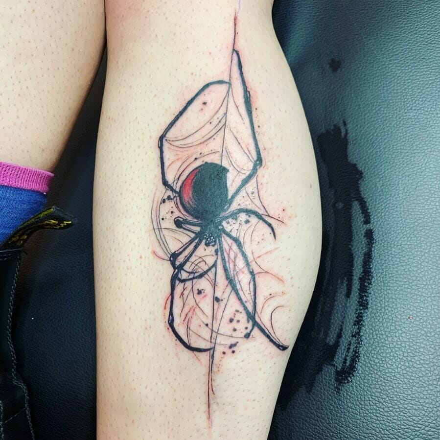 Upside Down Spider Tattoo