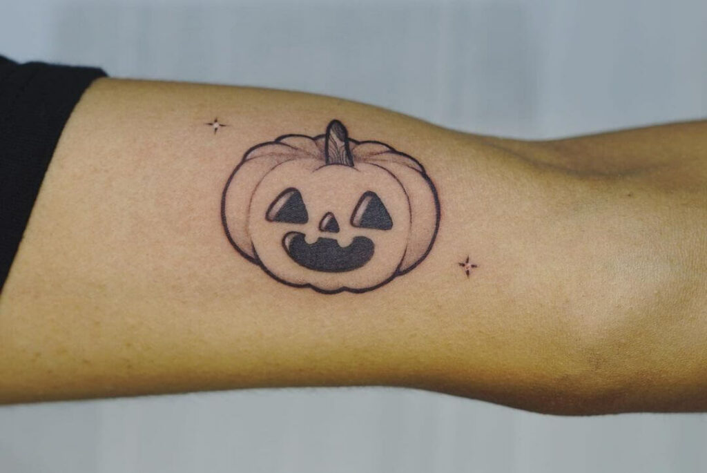 A Basic Cute Little Pumpkin Tattoo