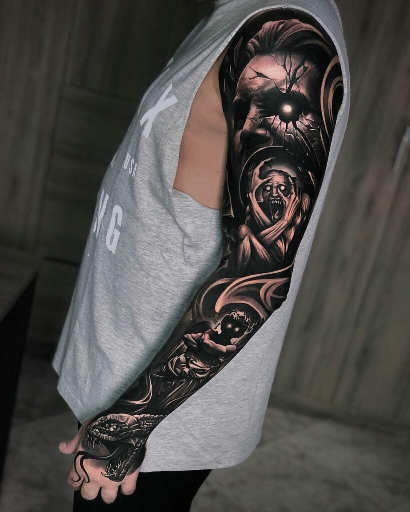 Tattoo of Skulls Gothic Arm