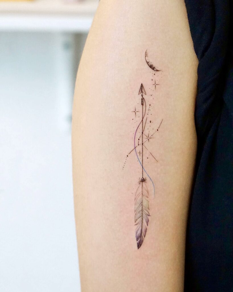 A Geometric Taurus Arrow Tattoo