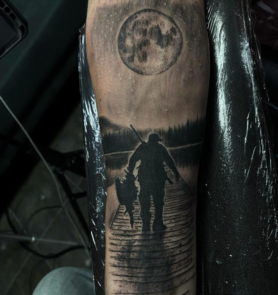 A Man On The Hunt - Classic Hunting Tattoo