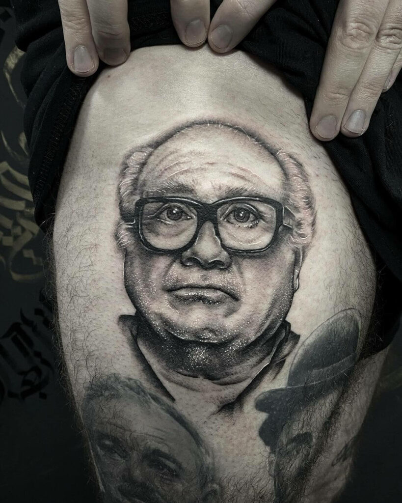 A Naturalistic Portrait Tattoo Of Danny DeVito