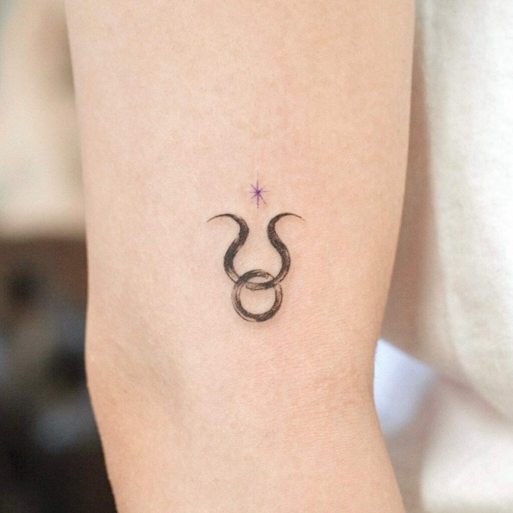 11 Taurus Tattoo Simple Ideas That Will Blow Your Mind   A Simple Taurus Glyph Tattoo 1024x1024 