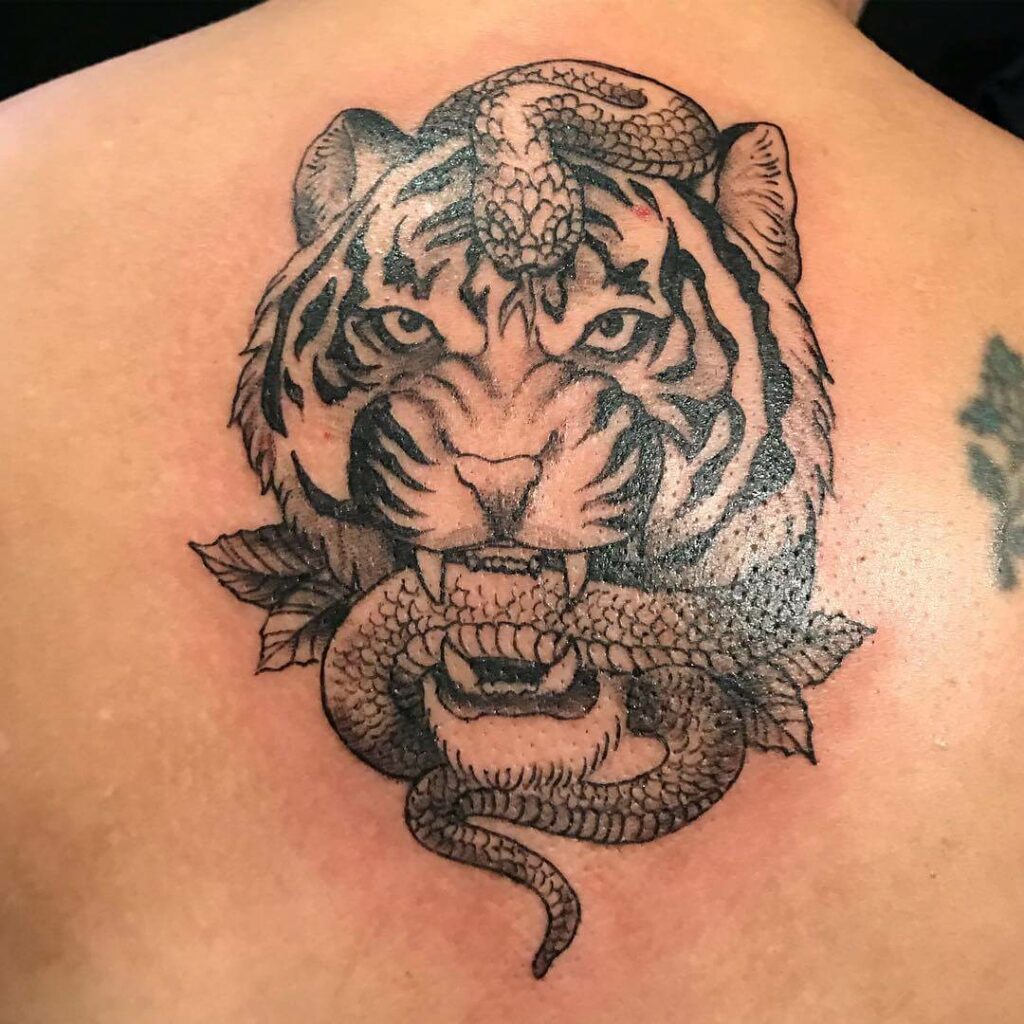 Tiger With Snake Tattoo Best Beautiful Design Animal Temporary Body Tattoo  Voorkoms - YouTube