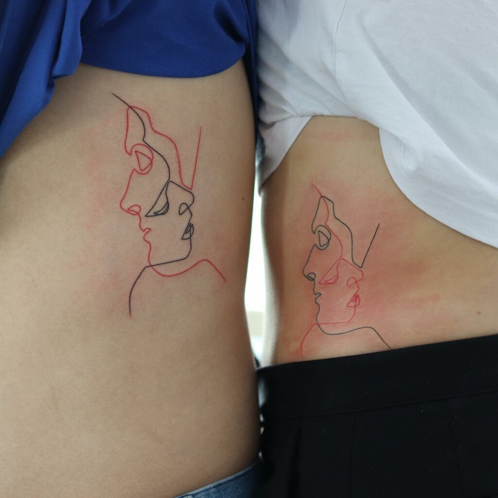 11+ His and Hers Tattoo Ideas That Will Blow Your Mind! 18 Abstract Art As LGBTQ+ Couple Tattoos