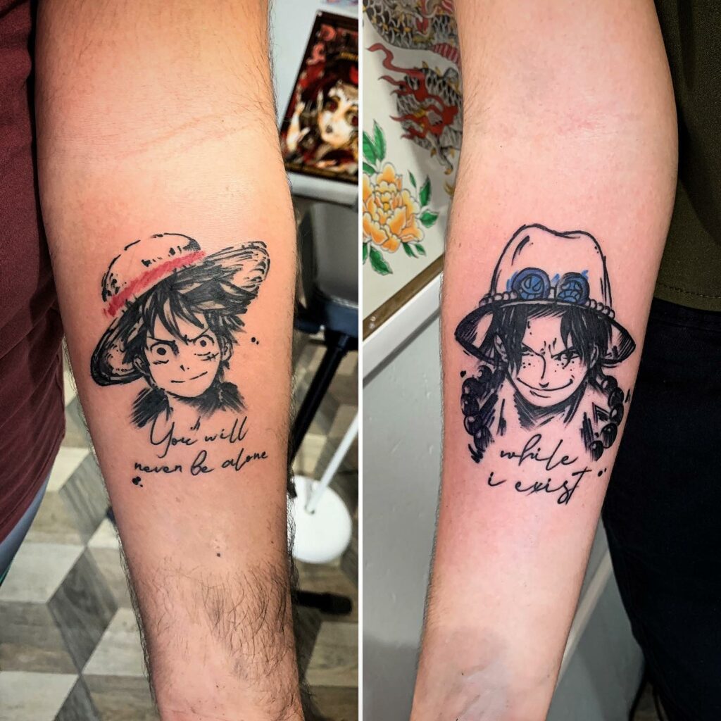 Ace And Luffy Anime Tattoos