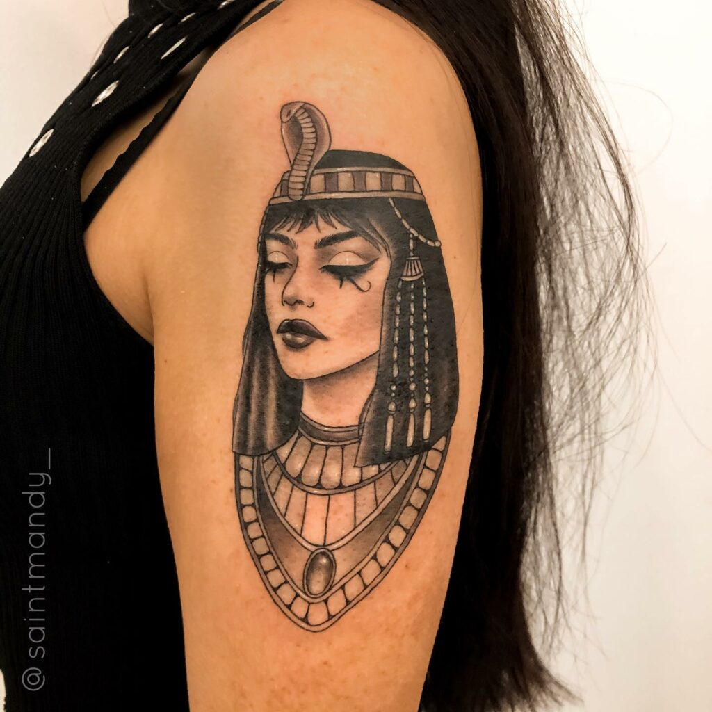 Dotwork Beautiful African Queen Tattoo Idea  BlackInk AI