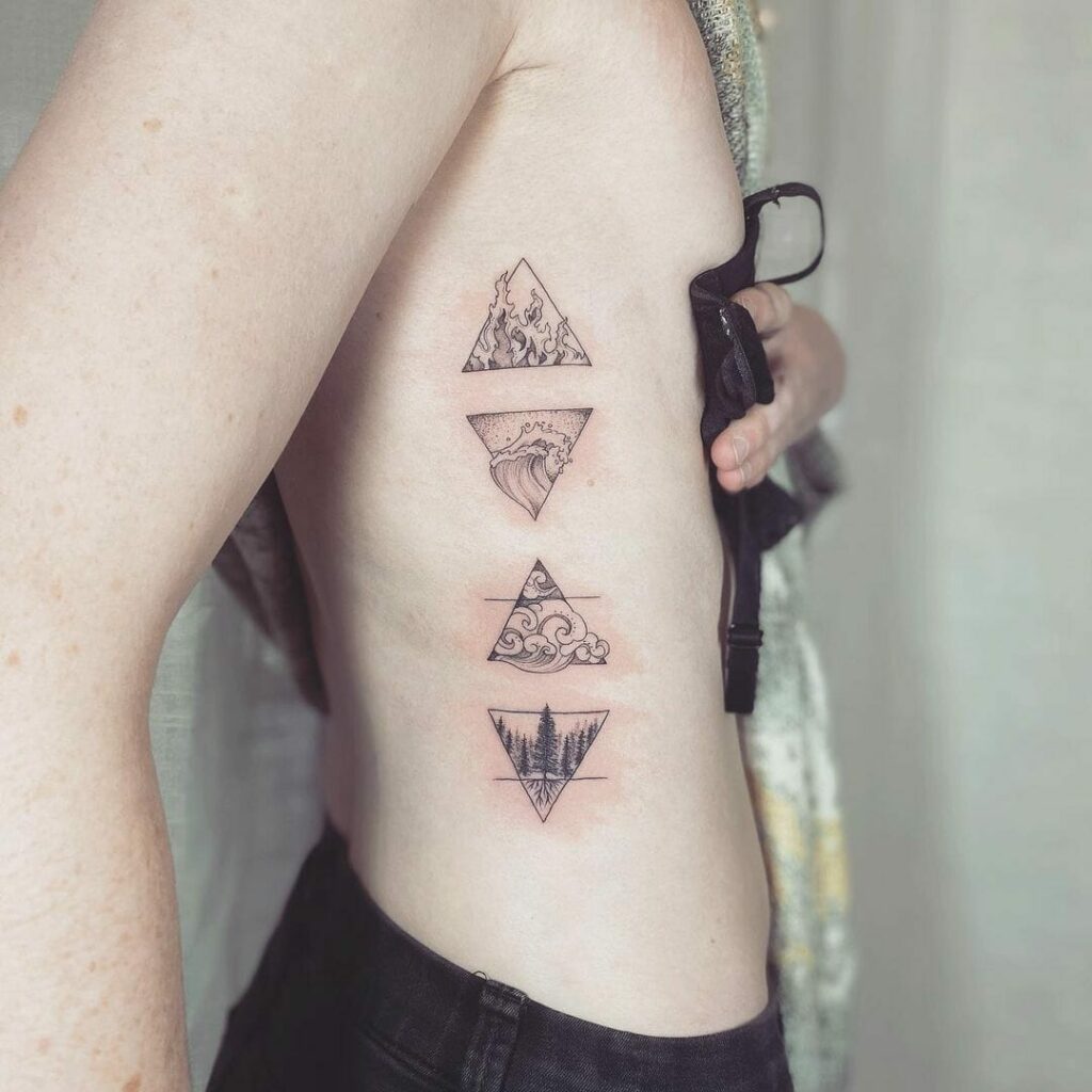 Alchemical Symbols Of The Four Elements Magic Monochrome Icons Of Air Water  Fire And Earth In The Style Of Triangles Stock Illustration - Download  Image Now - iStock