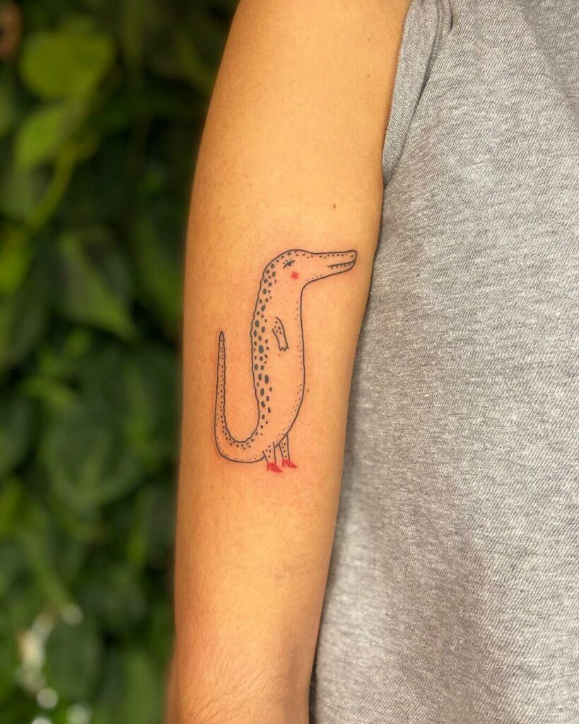 Alligator Minimalist Tattoo