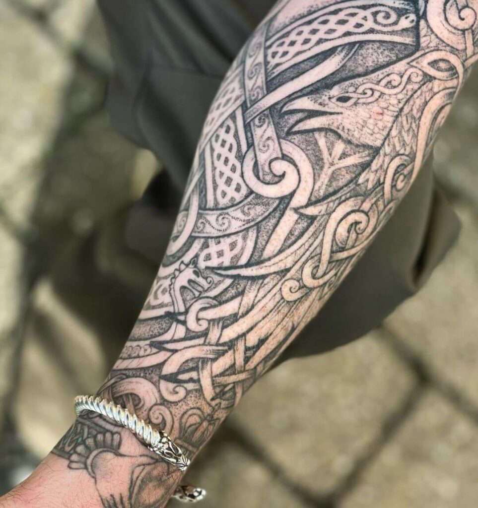 celtic cross sleeve tattoos