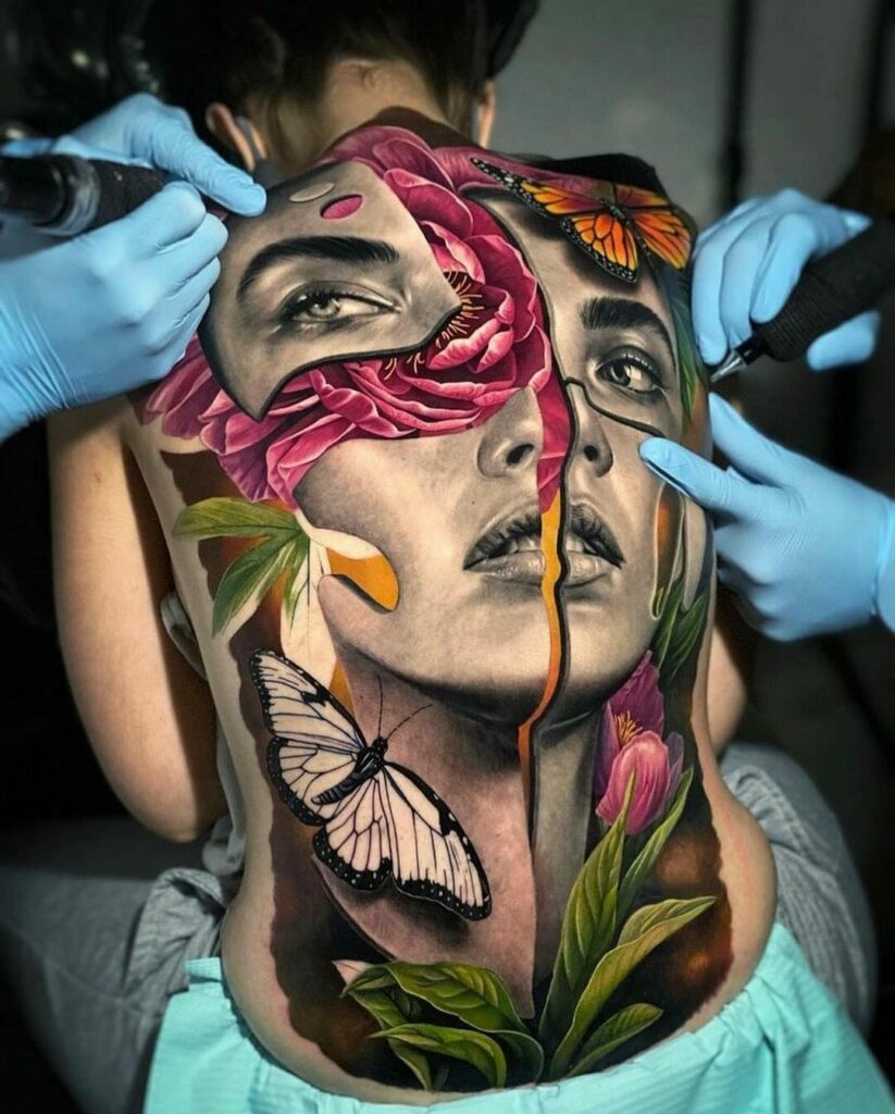 Amazing Floral Back Tattoos For Women