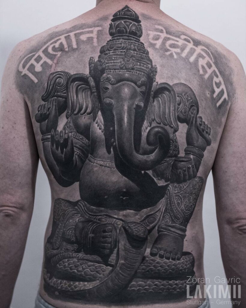 Amazing Lord Ganesh Tattoo Full Back Design