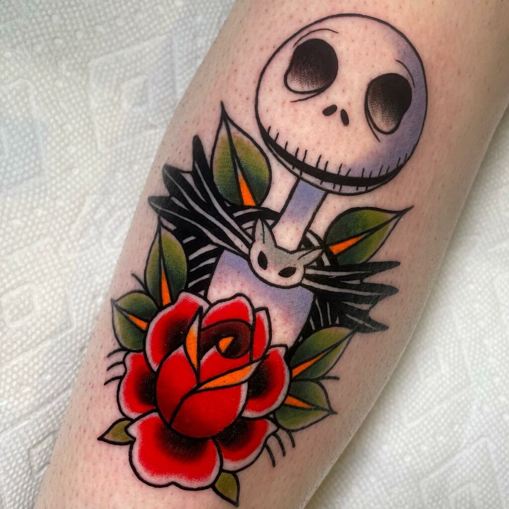 American Traditional Nightmare Before Christmas Tattoo Ideas