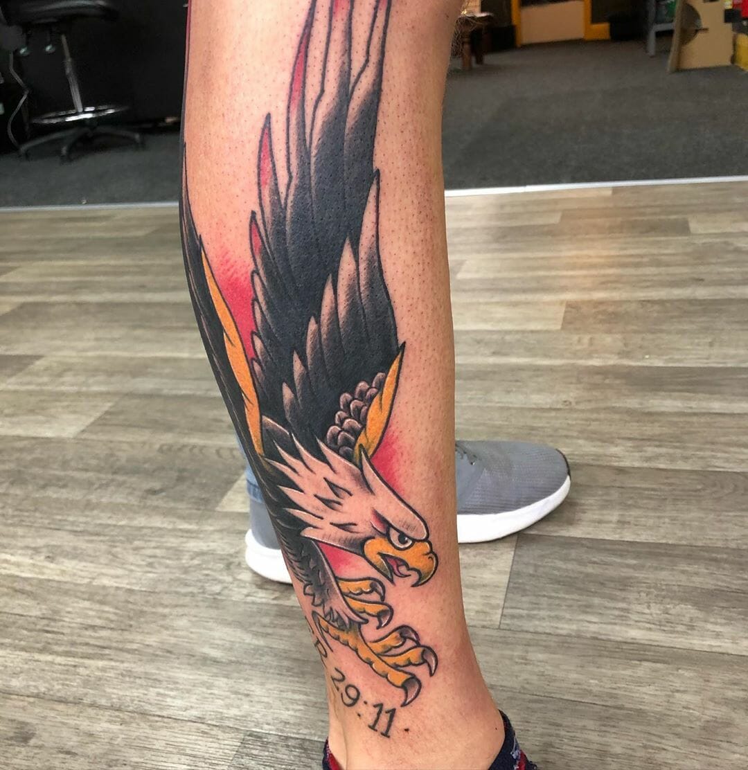 Tattoo design: Mythical eagle Sun design