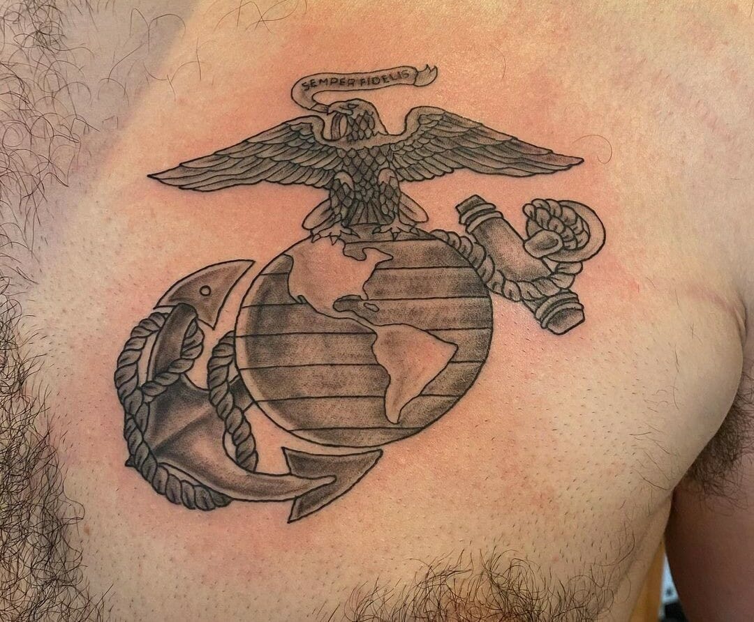 Eagle Globe Anchor  by me Harry Catsis currently at Iron Cypress Tattoo  Lake Charles La  rtattoos
