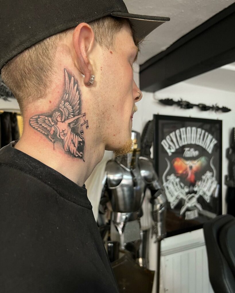 Angel Neck Tattoo Ideas For Men