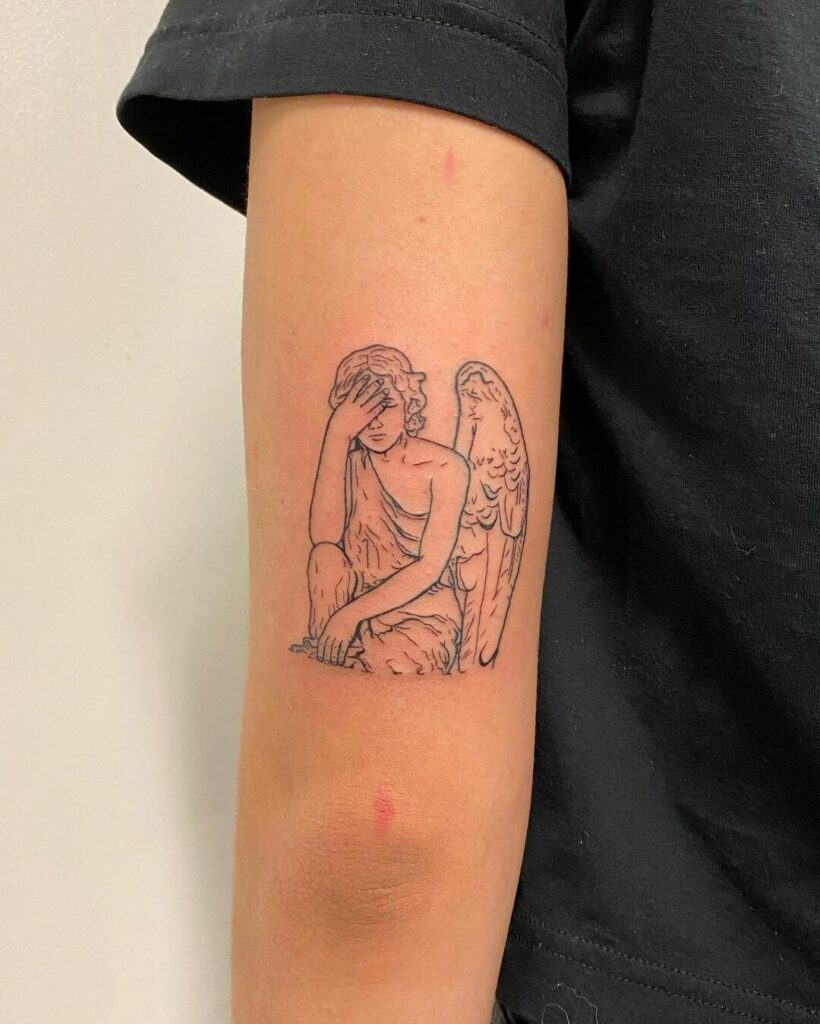 simple angel tattoos for women