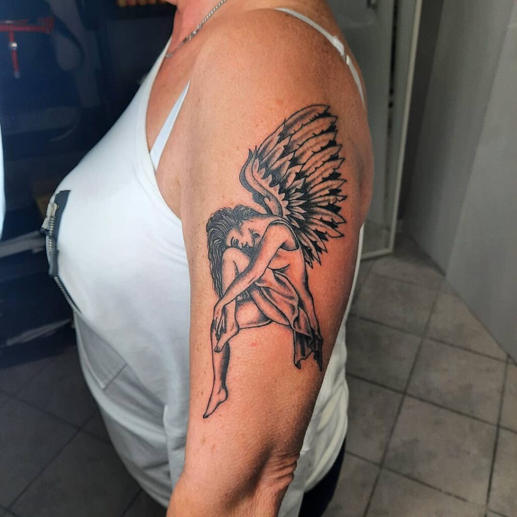 Strength and Power 55 Fallen Angel Tattoos To Lift Your Spirits  InkMatch