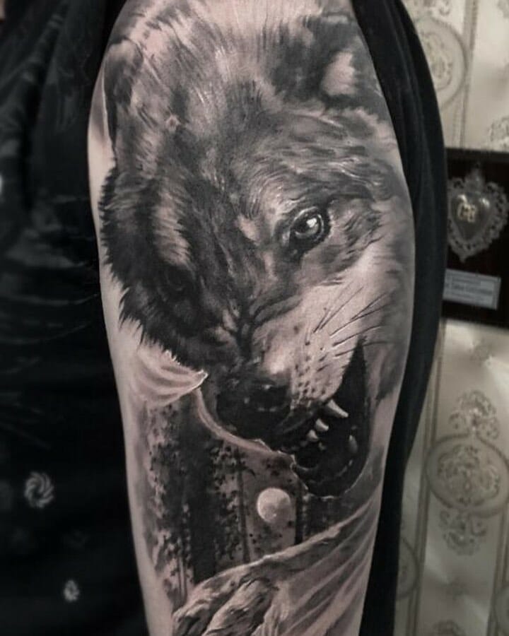 Discover 94 about wolf shoulder tattoo super hot  indaotaonec